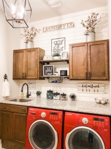 Luna Pearl granite countertops in modern laundry room