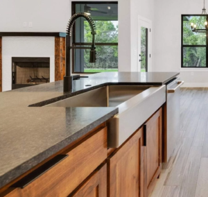 Honed Black Pearl. Produced By Synergy Granite. Marble Falls, TX