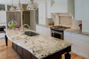 Bluzonite Granite. Cabinets and countertops by. Synergy Granite Quartz Countertops. Marble Falls, TX